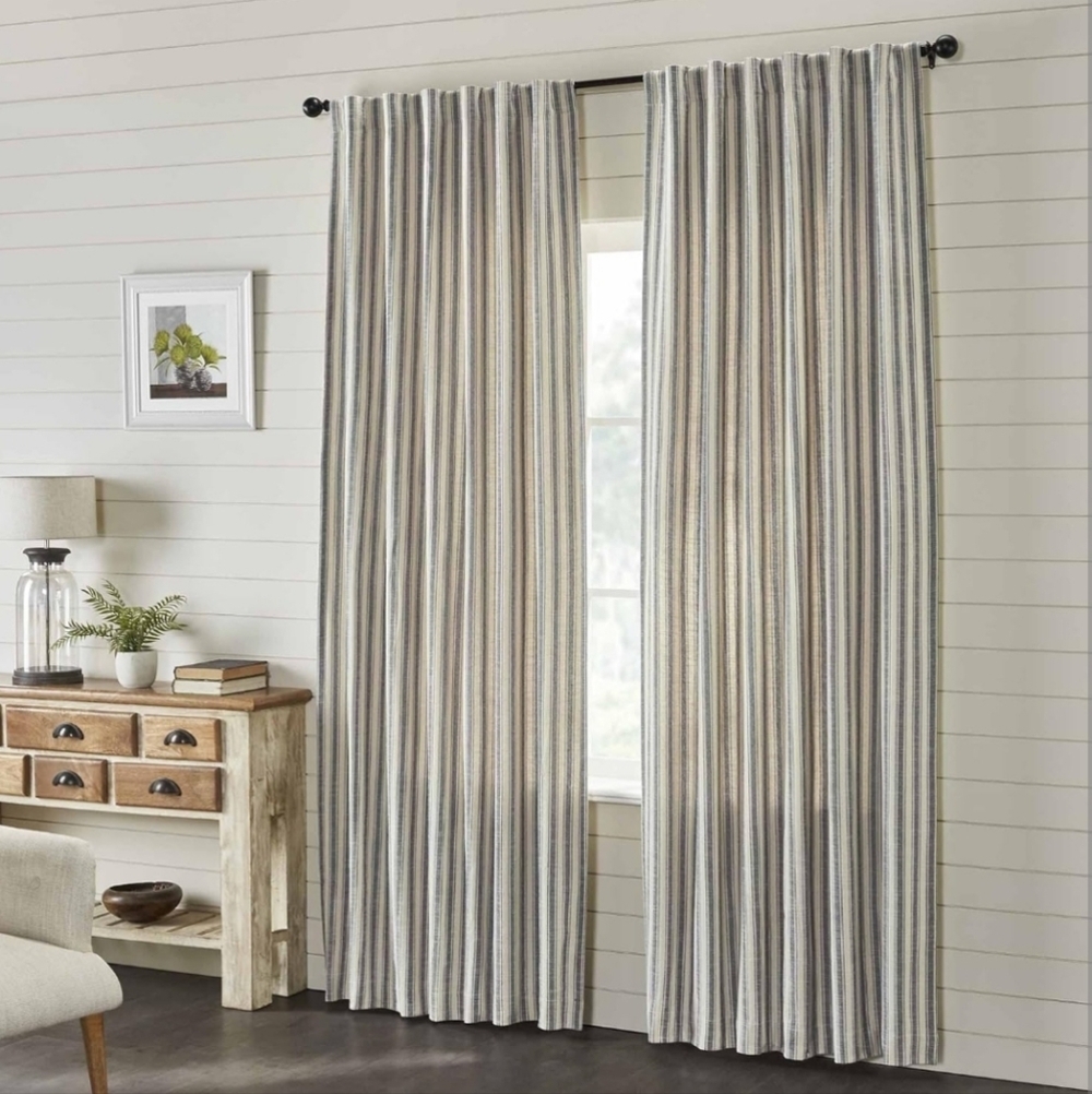 PIPER CLASSICS FARM MARKET STRIPE CURTAIN PANELS 84×40